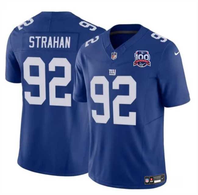 Men & Women & Youth New York Giants #92 Michael Strahan Blue 2024 F.U.S.E. 100TH Season Patch Vapor Untouchable Limited Stitched Jersey,We sell and wholesale Men & Women & Youth New York Giants #92 Michael Strahan Blue 2024 F.U.S.E. 100TH Season Patch Vapor Untouchable Limited Stitched Jersey on line form chian!